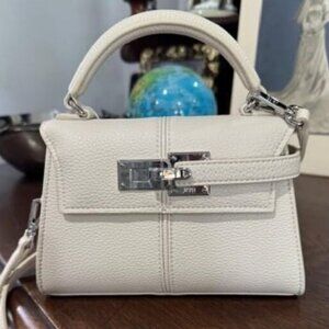 🆕Jw Pei Women White Vegan Leather Imported Elegant Sustainable Top Handle Bag